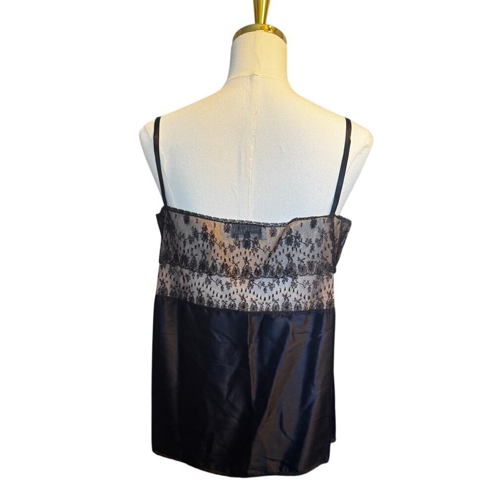 Vintage Bill Haire for Frederick's Sport Black Lace Satin Camisole Size 12 - Picture 3 of 4